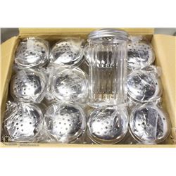 CHEESE OR PEPPER SHAKERS LOT OF 12 NEW