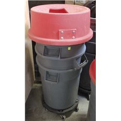 SINGLE BRUTE WASTE BIN WITH DOLLY AND 3 KATCH ALL