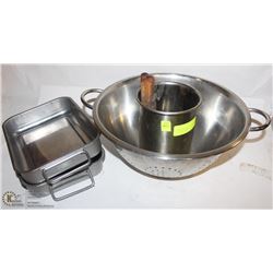 MISC STAINLESS STEEL KITCHENWARE LOT