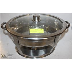 OVAL CHAFING DISH COMPLETE WITH WATER PAN