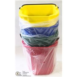 4 NEW RUBBERMAID 5 QT SANITARY PAILS