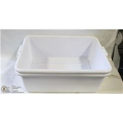 TOTE BOXES - LOT OF 2 - WHITE  7" DEEP