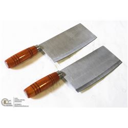 WOODEN HANDLE CLEAVERS - LOT OF 2