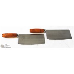 WOODEN HANDLE CLEAVERS - LOT OF 2
