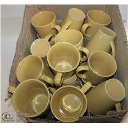 LOT OF YELLOW COFFEE CUPS