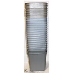 LOT OF 18 PLASTIC TRASH CANS