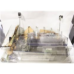 FLAT OF ASSORTED DISPLAYS, STORAGE CONTAINERS, &