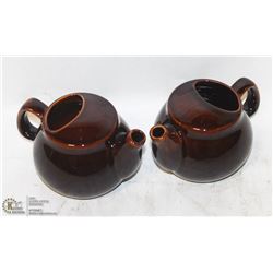 2 NEW  BROWN-FINISH 2 CUP TEAPOTS