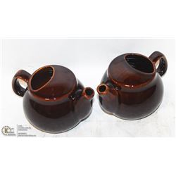 2 NEW  BROWN-FINISH 2 CUP TEAPOTS