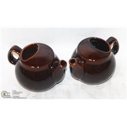 2 NEW  BROWN-FINISH 2 CUP TEAPOTS