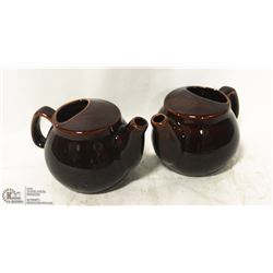 2 NEW  BROWN-FINISH 2 CUP TEAPOTS