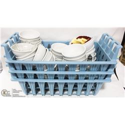 3 BLUE TRAYS W/ ASSORTED DESSERT BOWLS