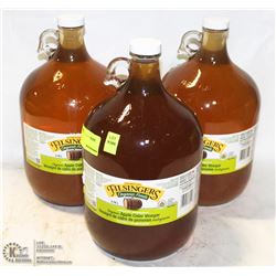 3 GLASS JUGS OF APPLE CIDER VINIGER