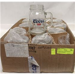 12 NEW 20 OZ COORS BANQUET MASON JAR MUGS