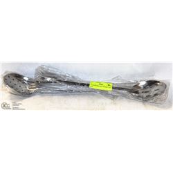 15" STAINLESS STEEL SPOONS-4 PERFORATED AND 4