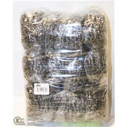 PACKAGE OF 12 NEW STAINLESS STEEL POT SCRUBBERS