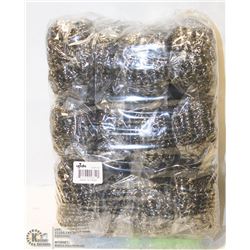 PACKAGE OF 12 NEW STAINLESS STEEL POT SCRUBBERS