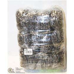PACKAGE OF 12 NEW STAINLESS STEEL POT SCRUBBERS
