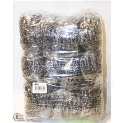 PACKAGE OF 12 NEW STAINLESS STEEL POT SCRUBBERS