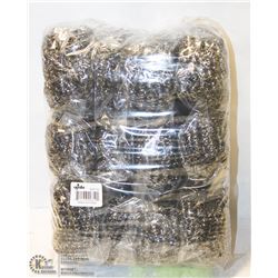 PACKAGE OF 12 NEW STAINLESS STEEL POT SCRUBBERS
