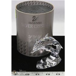 SWAROVSKI SILVER CRYSTAL 4" TALL DOLPHIN FIGURE