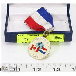 VINTAGE WWII CANADA / DUTCH ( NETHERLANDS ) MEDAL