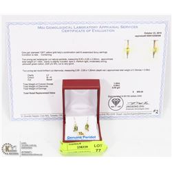 10KT YELLOW GOLD EARRINGS WITH 2 RECTANGULAR CUT