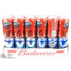 FLAT OF 24 ASSORTED COOLERS AND CAESAR DRINKS