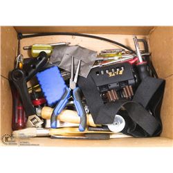 BOX OF ASSORTED TOOLS