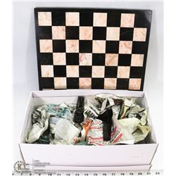 COMPLETE GLASS & ONYX CHEST SET W/BLACK