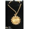 Image 2 : 14KT YELLOW GOLD COIN PENDANT & YELLOW GOLD DOUBLE
