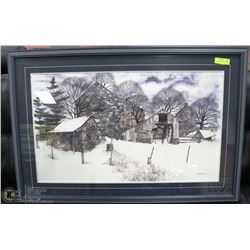 LARGE PROFESSIONALLY FRAMED WINTER