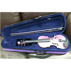 PURPLE ANTON BRETON 4/4 VIOLIN IN CASE WITH BOW
