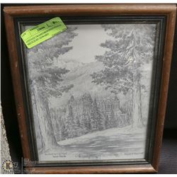 VINTAGE FRAMED&SIGNED PENCIL SKETCH BY EDWARD