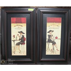 PAIR OF PARIS LADIES FRAMED PICTURES, 18 X 30