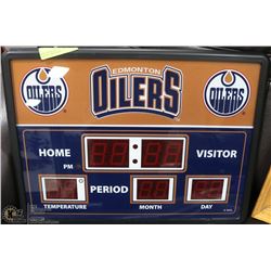 NHL OILERS DIGITAL TIME, DATE & TEMP 'SCOREBOARD'