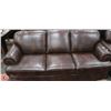 Image 3 : NEW WINE LEATHERETTE NAILHEAD 84" SOFA WITH 60"