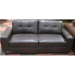 DARK CHOCOLATE BROWN LEATHERETTE  SOFA 80 X 36