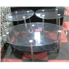Image 1 : GLASS TOP COFFEE TABLE WITH 2 END TABLES.