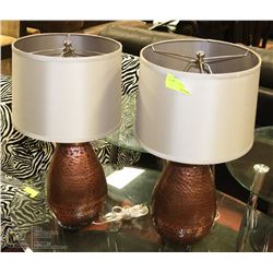 PAIR OF COPPER SHOWHOME LAMPS