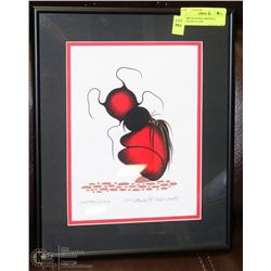 FRAMED & SIGNED ORIGINAL COLOR SKETCH BY