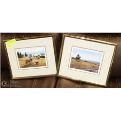 SETOF 2 FRAMED & SIGNED COLOR PRINTS BY JOHN