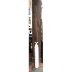 HAMMERED LONG METAL VASE 3FT HIGH - WHITE