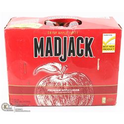 CASE OF 12 MADJACK PREMIUM APPLE LAGER CANS 355ML,
