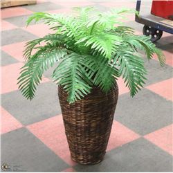 ARTIFICIAL FERN IN WICKER VASE 29" TALL
