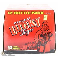 CASE OF 12 BOTTLES ORIGINAL LUCKY LAGER 341ML, 5%