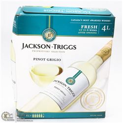 4L BOX OF JACKSON TRIGGS PINOT GRIGIO WHITE WINE