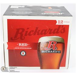 CASE OF 12 RICKARDS RED BOTTLES IRISH STYLE ALE