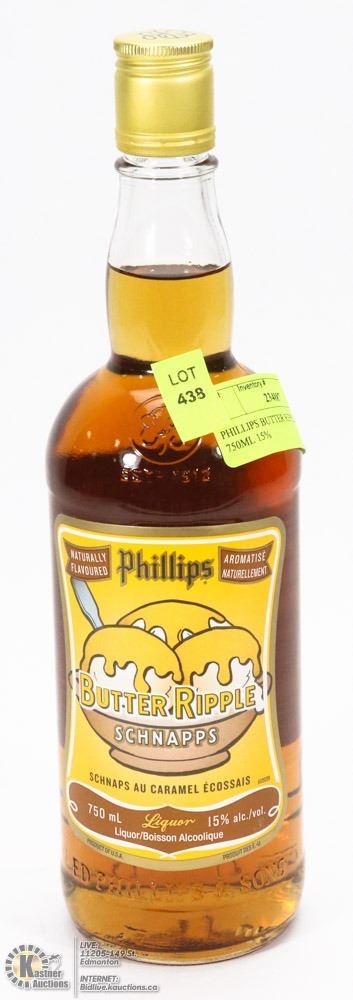 PHILLIPS BUTTER RIPPLE SCHNAPPS 750ML 15%