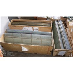 3 LARGE BINS OF GLASS INSERTS